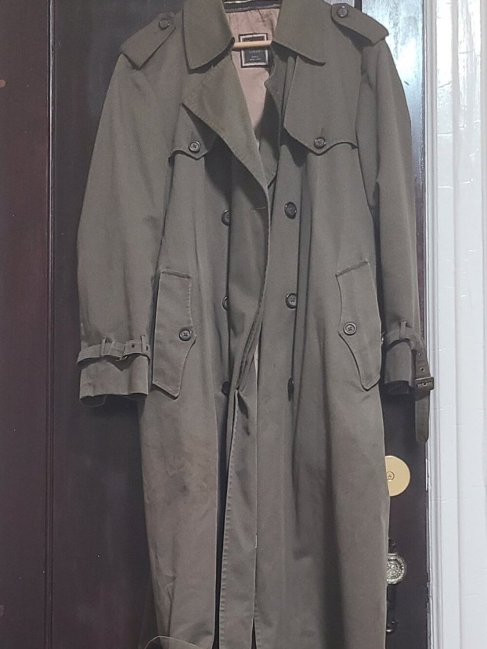 Vintage Christian Dior Monsieur Trench Coat Olive 38R